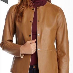 Vince snap front leather jacket.